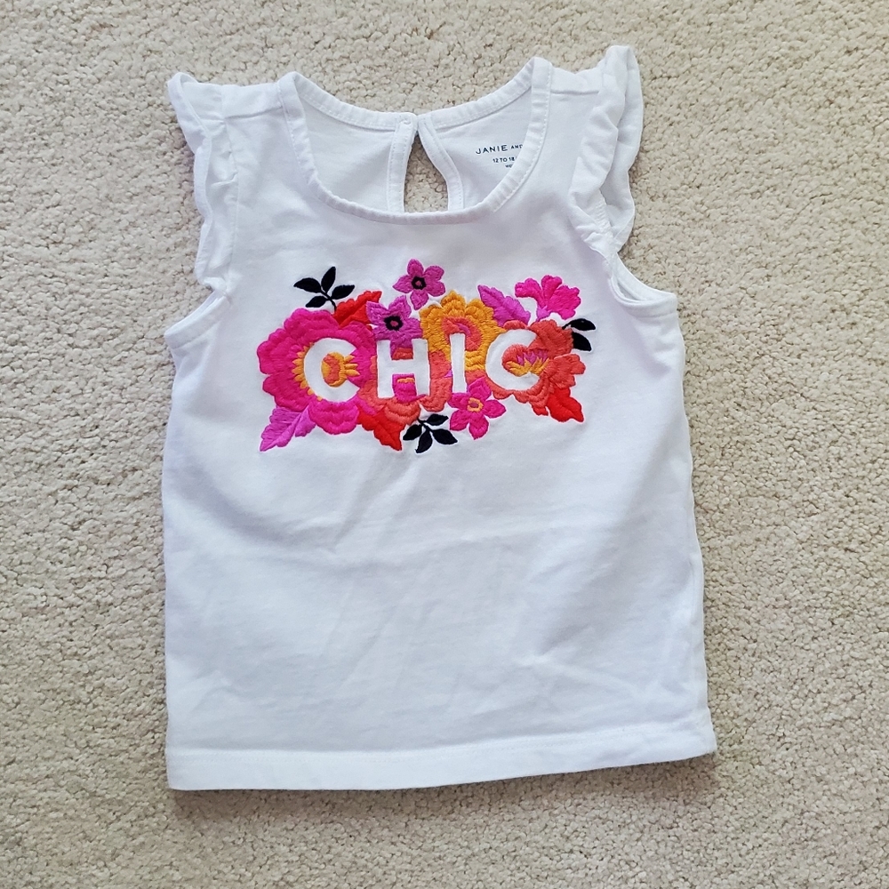 Janie and Jack Flutter Sleeve "Chic" Shirt sz12-18m